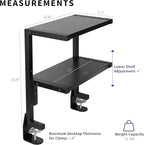 VIVO Clamp-on 13 inch Above or Below Desk 2-Tier Shelving Unit - Image 3