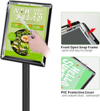 INNOVSIGN Heavy Duty Adjustable Pedestal Poster Sign Stand, 11x17 Aluminum Open - Image 5