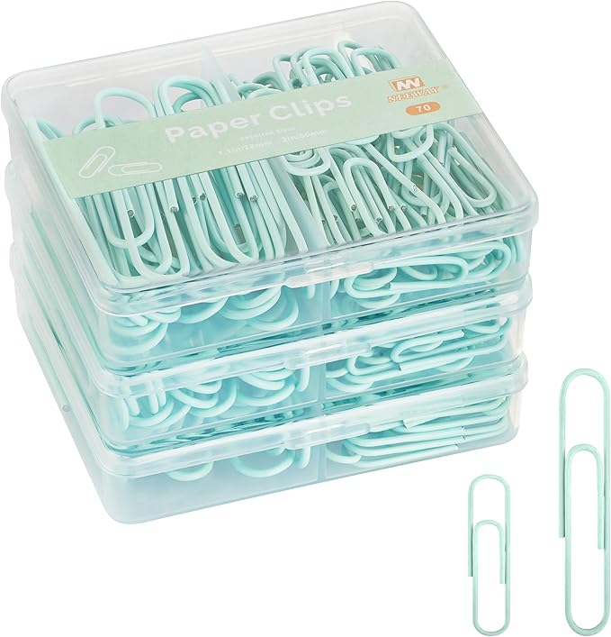 NEEWAY Colorful Paper Clips Assorted Sizes, Small and Large Paperclips by NEEWAY