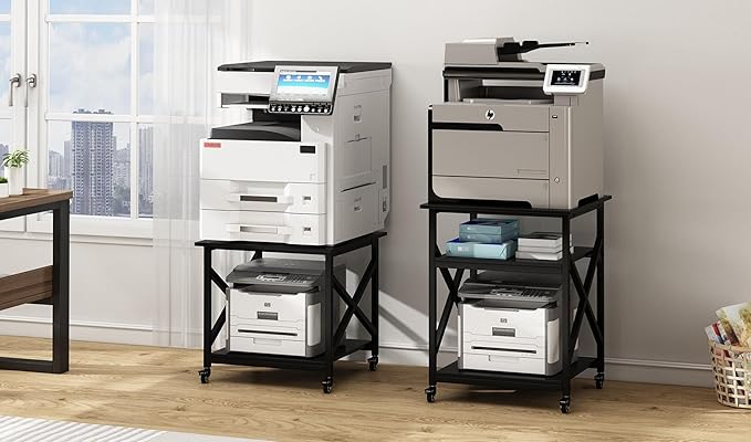 Fannova Printer Stand, 23.6 x 23.6 x 30.1 Inches Large Square Printer Table - Image 9