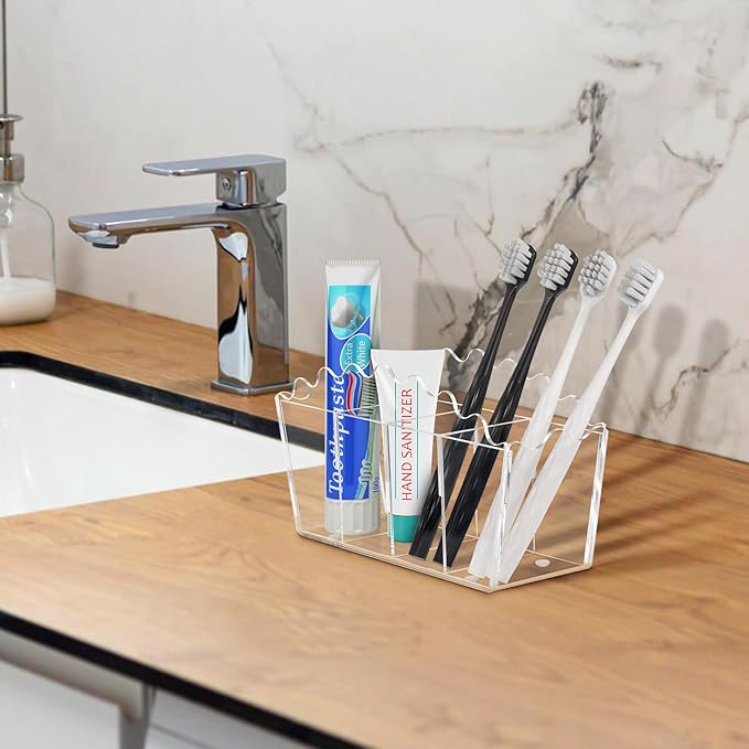 Zioffiel Scalloped Acrylic Pen Pencil Marker Cup Holder Organizer - Image 5