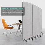 Soundproof Room Divider W/Wheels, 66in Office Dividers - Image 2