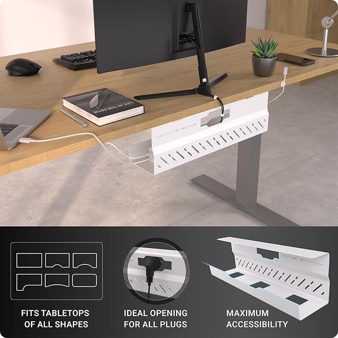 Under Desk Cable Management Tray no Drill – Wire Management - Image 2