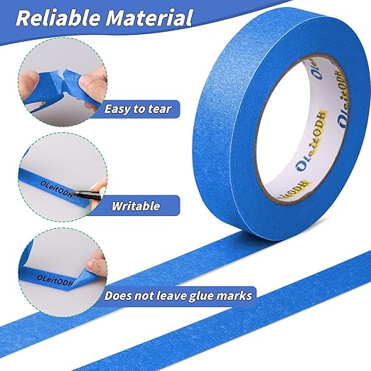 12 Rolls Blue Painters Tape Bulk 3 inch x 60 Yards, Total 720 Yd, Painters - Image 3