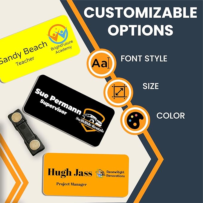 Magnet Me Up Custom Printed Magnetic Name Tag Badge - Image 4