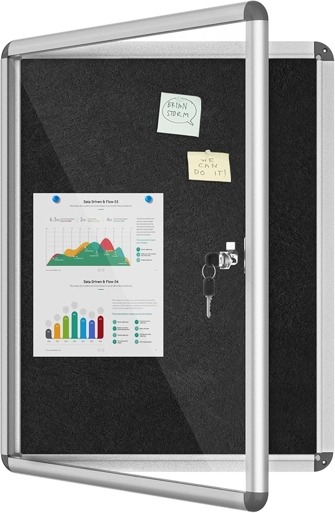 Mifuro 26"x20" Enclosed Bulletin Board, Lockable Weather-Resistant Aluminum by MifuroOfficeProduct