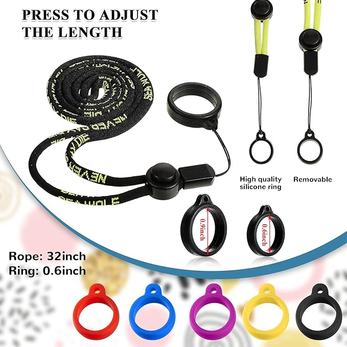 Chinco 16 Pcs Anti Lost Lanyard Set Include 2 Necklace Lanyards Safety Neck - Image 2