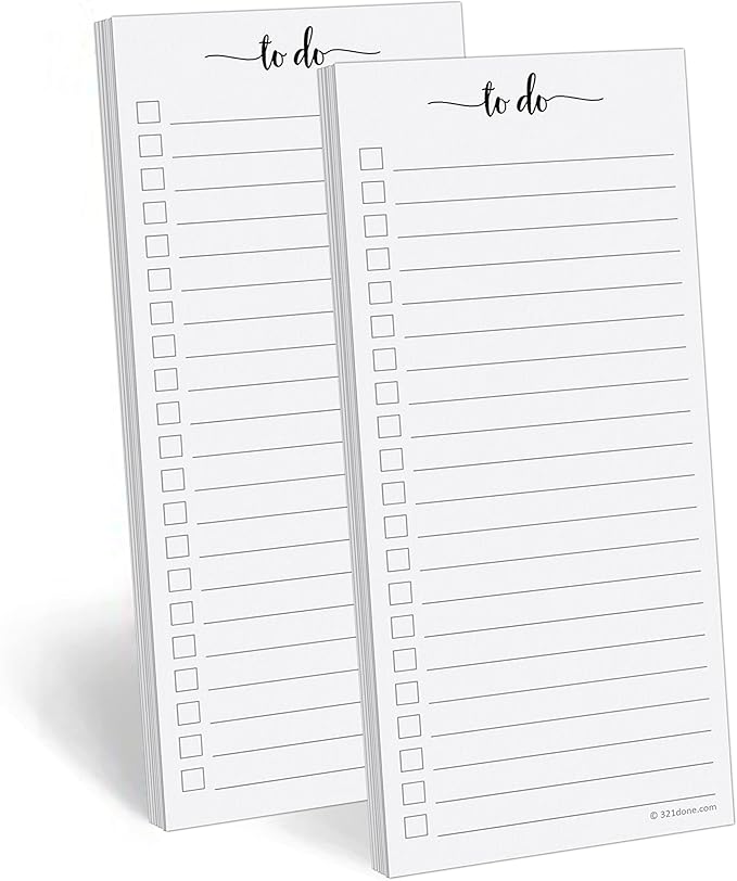 321Done To Do List Notepad 2-Pack, 3.7 x 8.5 by 321Done
