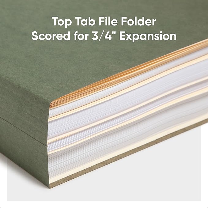 Smead Hanging File Folder, 1/5-Cut Adjustable Tab, Letter Size, Standard Green - Image 5