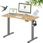 FLEXISPOT EN1 Bamboo Standing Desk, 48 x 24 Inches Whole-Piece Electric Height by FlexiSpot