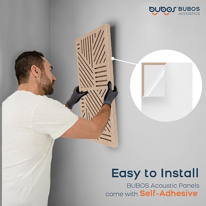 BUBOS 4 Pack Thickened Acoustic Panels, 23.6''x11.8'' Self-Adhesive Sound - Image 8