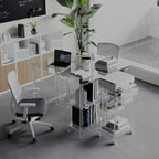 HMYHUM 40 Inch Acrylic Computer Desk - Image 6