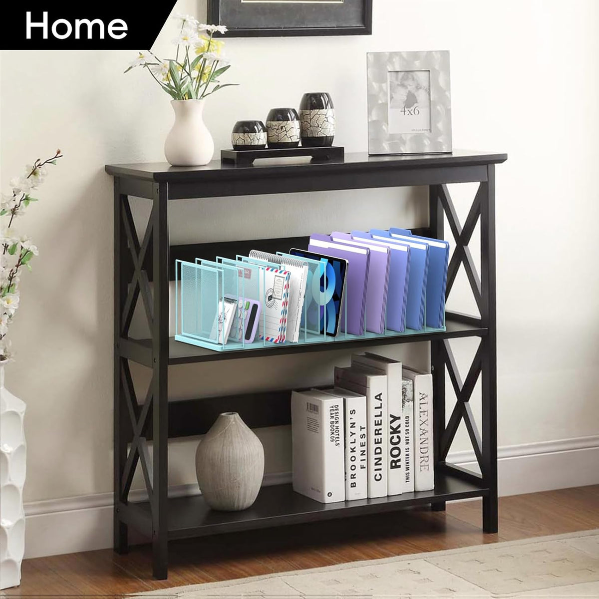 File Organizer for Desk, 11-Section Vertical File Sorter, Paper Holder Organi...