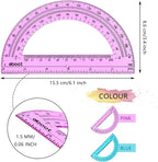 EBOOT 24 Pack Plastic Protractors Math Protractor 180 Degrees 6 Inch - Image 3