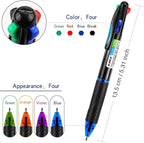 Bribobo 4 Pack Multicolor Ballpoint Pens 4-in-1 0.7mm Colored Retractable - Image 2