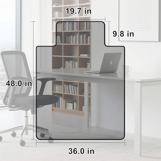 MESAILUP Beveled Edge Irregular Office Chair Mat - Image 2