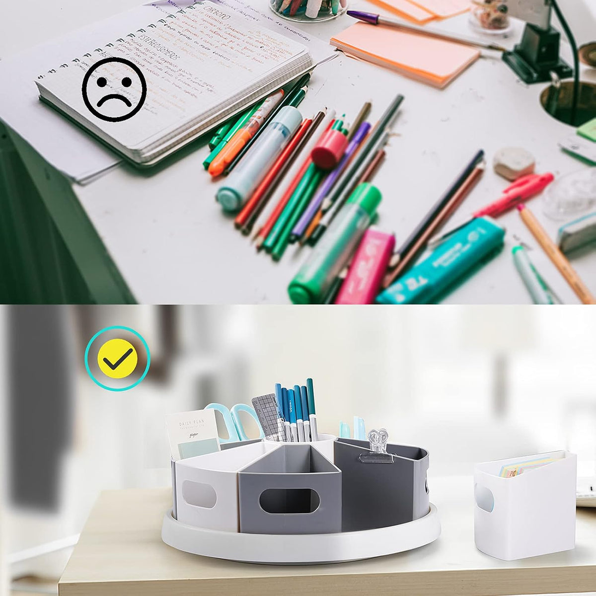 MeCids 360 Rotating Storage Organizer Desk Organizers Pen Holder– 12” Lazy Su...