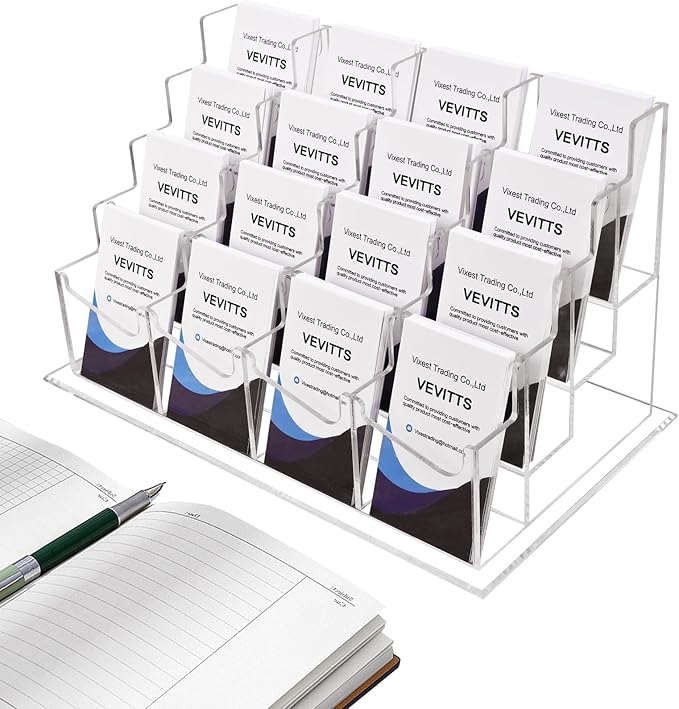 Clear Vertical Business Card Holder by Vevitts