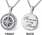 Compass Necklace for Women Men 925 Sterling Silver Pendant Urn Necklaces for - Image 4
