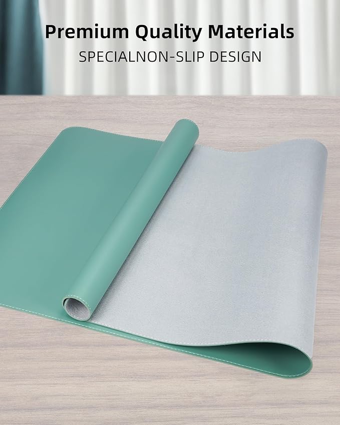 Leather Desk Pad Protector, Mouse Pad, Office Mat, Non-Slip PU Leather Blotter - Image 2
