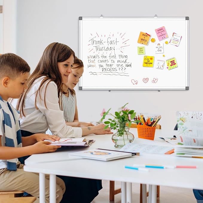 AMUSIGHT Double-Sided Magnetic Whiteboard, Large White Board Marker Board - Image 8
