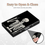 BWEGRHE Slim Credit Card Holder, Skull Skeleton RFID Blocking Metal Wallet - Image 6