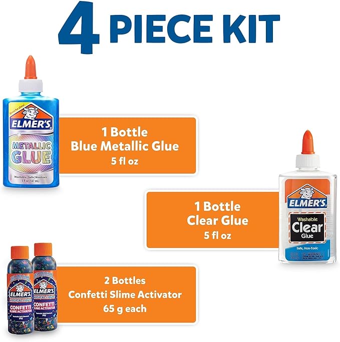 Elmer’s Confetti Slime Kit, Slime Supplies Include Metallic Glue, Confetti - Image 4