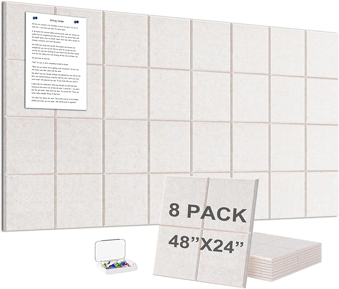 G Gamit Large Felt Wall Tiles Bulletin Board, Large Cork Board Alternative by GGAMIT