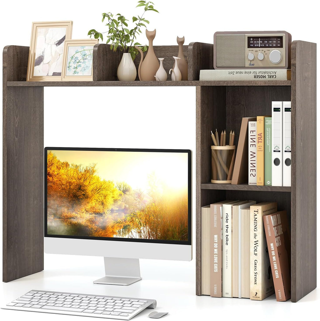 Tangkula Desktop Bookshelf, Countertop Storage Hutch