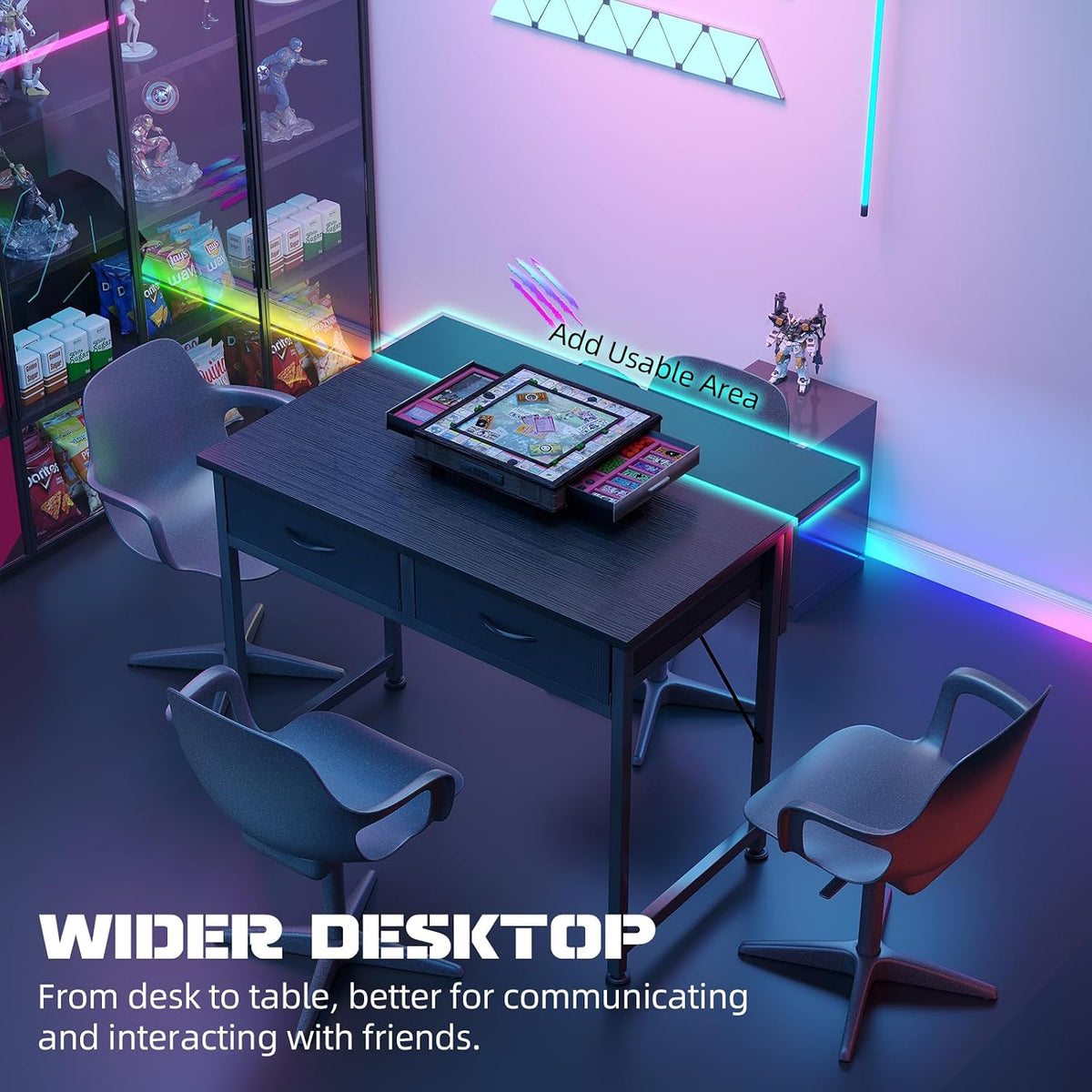 MUTUN Small Desk with Drawers, 31 Inch Computer Desk with Power Outlet & ...