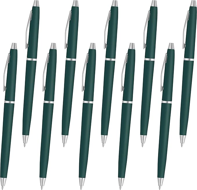DISCOUNT PROMOS Langham Ballpoint Pens Set of 10, Bulk Pack by DISCOUNTPROMOS