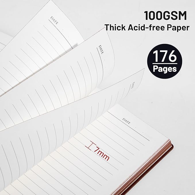 CAGIE Lined Journal Notebook for Men & Women, 176 Pages A5 Medium Size - Image 5