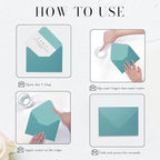 Shimmery Blue Envelope A7-100 PCS Goefun V Flap Invitation Envelopes - Image 3