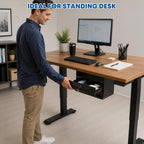 POCHAR Under Desk 2-Tier Drawer with Lock, Steel Slide Out Storage Drawer | Under Table Dual Tier Secure Drawer with Cable Management, Undermount Drawer Storage Organizer for Standing Desk, Workstation