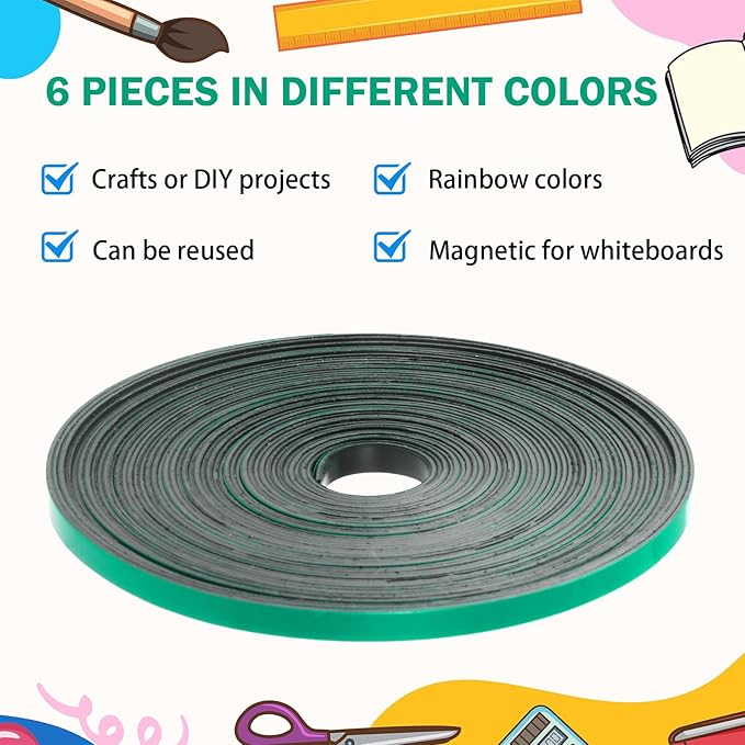 AmazingSpark Magnetic Tape Roll Thin Strips, 1/4 Inch x 33 Feet Magnetic Board - Image 4