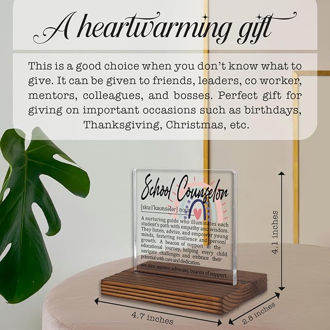 School Counselor Gifts, Thank You Desk Sign - Image 4