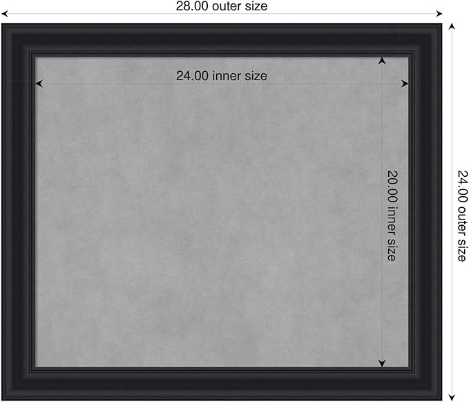 Amanti Art Black Framed Magnetic Board 24x28 Medium Vision Board - Image 2