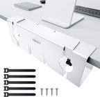 NODOCA No Drill Under Desk Cable Management Tray, Punch-Free Clamp on, Metal by NODOCA