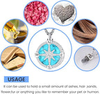 Compass Necklace for Women Men 925 Sterling Silver Pendant Urn Necklaces for - Image 4