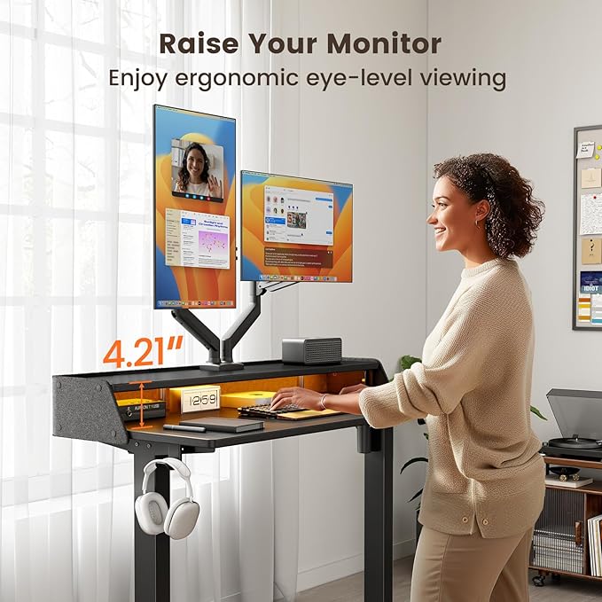 ErGear Standing Desk with LED Strip, 48″ x24″ Electric Height Adjustable RGB - Image 7