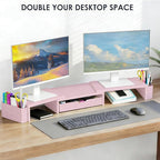 Spacrea Metal Desk Organizers and Accessories, Dual Monitor Stand Riser - Image 6