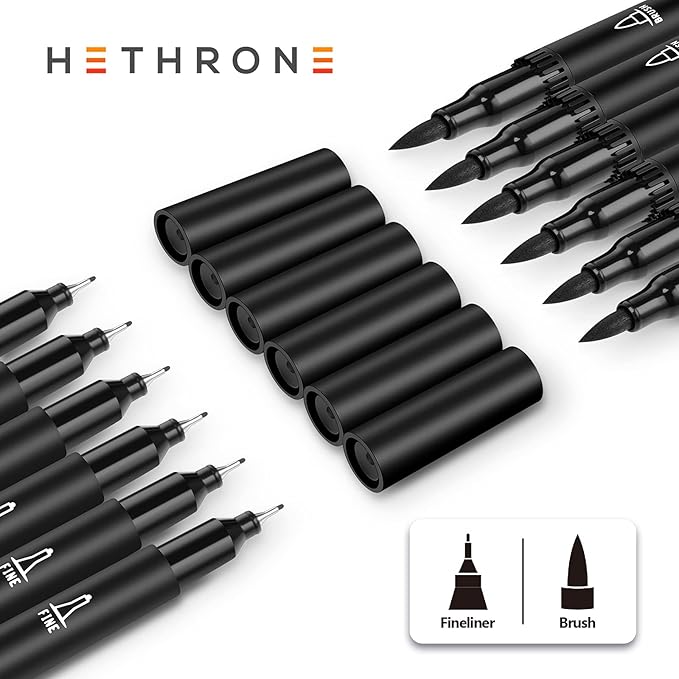 Hethrone Black Markers for Drawing - Image 3