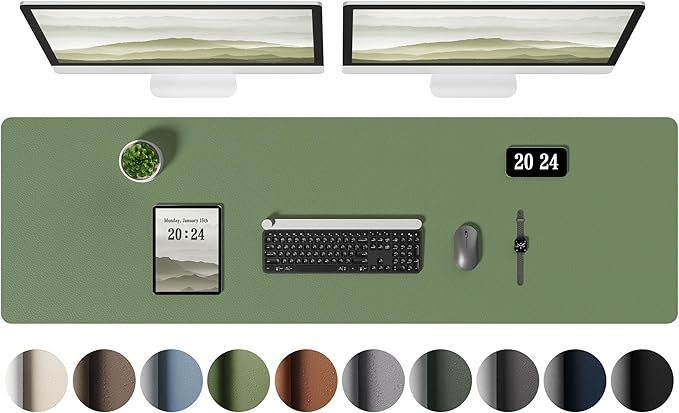 Aothia Leather Desk Pad Protector, Office Desk Mat, Large Mouse Pad, Laptop by AothiaSimpleNaturalUnique