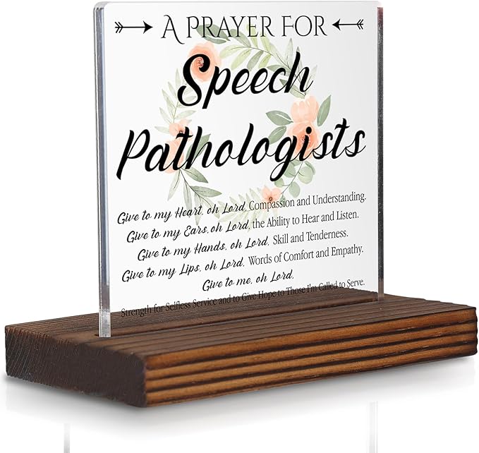 Speech Pathologist Prayer Desk Sign, Christian Gift by Pariveca