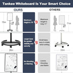 Mobile Whiteboard, 36” x 24” Magnetic Portable White Board on Wheels, Height - Image 5