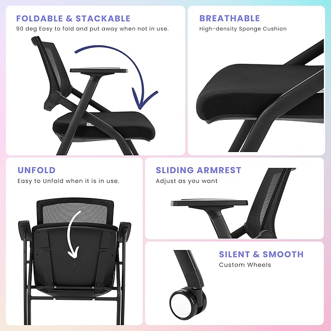 12 Pack Stackable Conference Room Chairs - Image 3