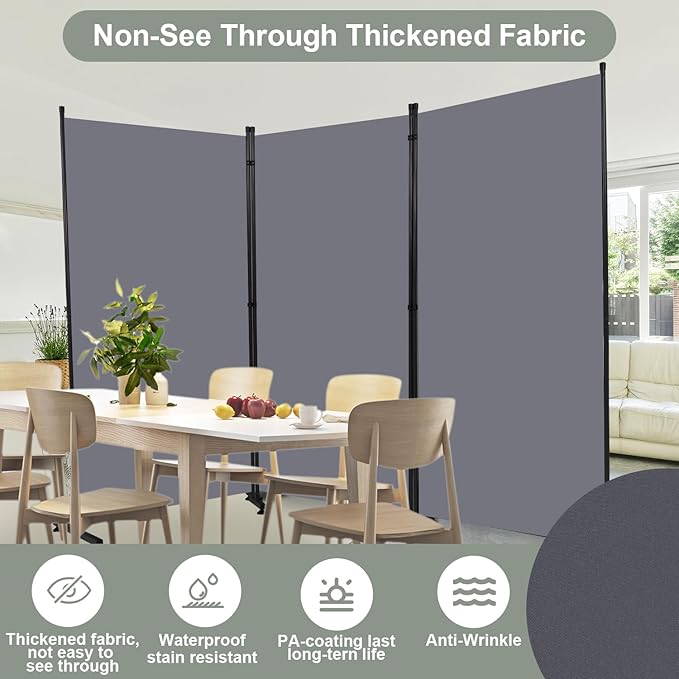 Room Divider 6FT Single Panel Privacy Screen, Portable Room Partitions and - Image 3