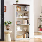 RWYHG 70" White Tall Bookshelf Set of 4, 5-Tier Thick Wooden Book Shelf - Image 9