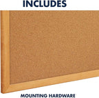 Quartet Cork Board, Bulletin Board, Oak Finish Frame - Image 6