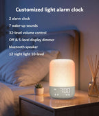 jber sunrise alarm clock, wake up light with, front angle view